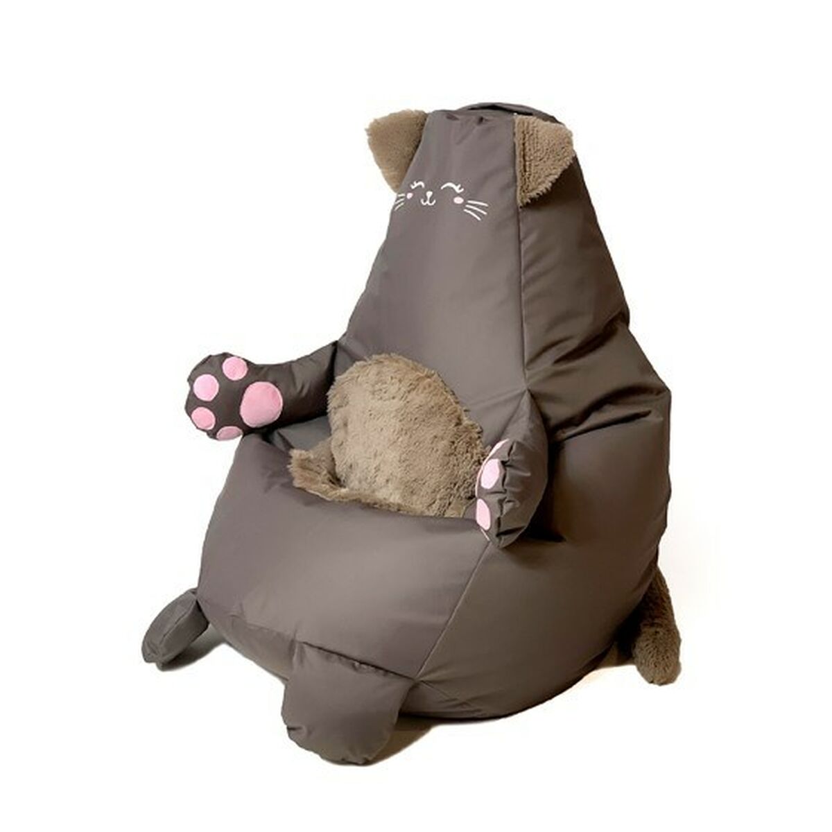 Puff GO GIFT Brąz Oxford Kot 130 x 90 cm
